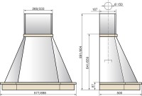 Вытяжка каминная Elikor Камин Грань 90П-650-П3Л бежевый/дуб неокрашенный управление: ползунковое (1 мотор)