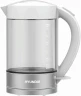 Чайник электрический Hyundai HYK-G9990 1.5л. 2000Вт белый/серебристый корпус: стекло  