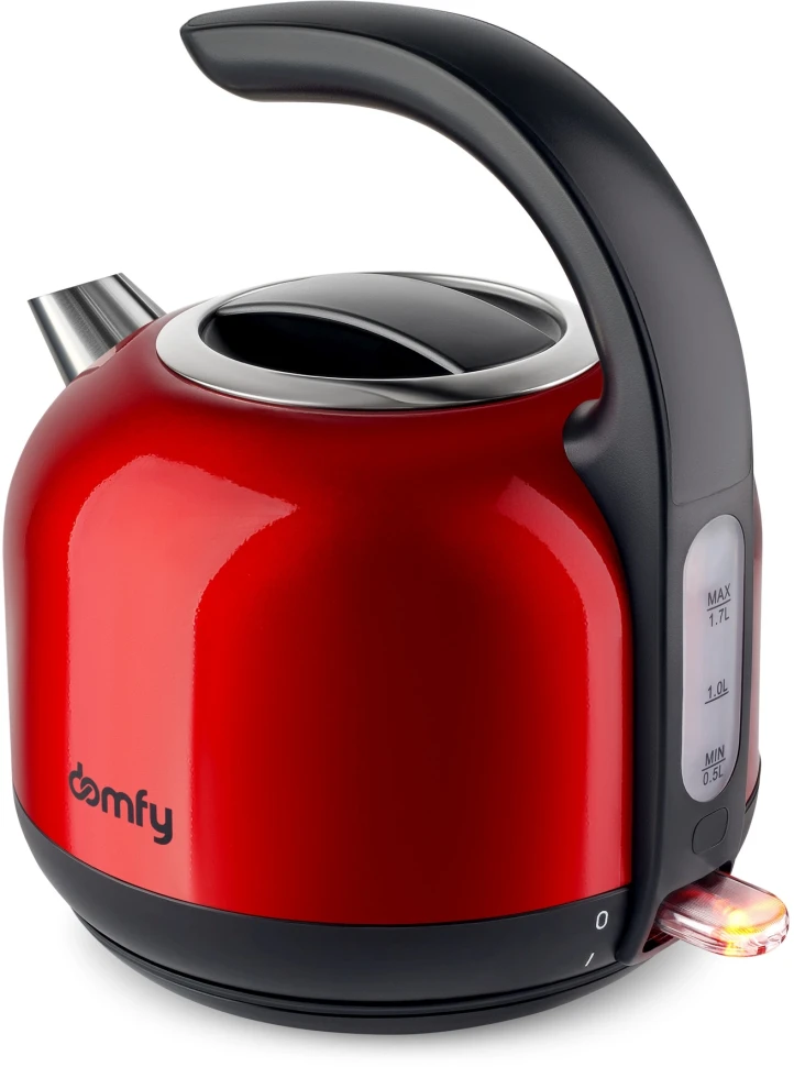 Чайник электрический Domfy DSC-EK506 1.7л. 2200Вт красный/черный корпус: металл/пластик
