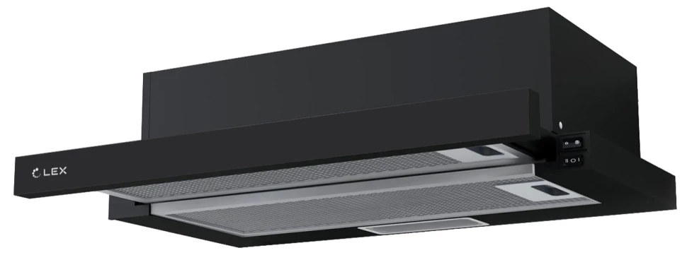 Вытяжка встраиваемая Lex HIDE 500 черный управление: кнопочное (1 мотор)  