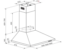 Вытяжка каминная Weissgauff Zosma 60 PB WH белый управление: кнопочное (1 мотор)