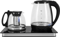 Чайник электрический Starwind SKG4044 1.8л. 1800Вт черный/серебристый корпус: стекло
