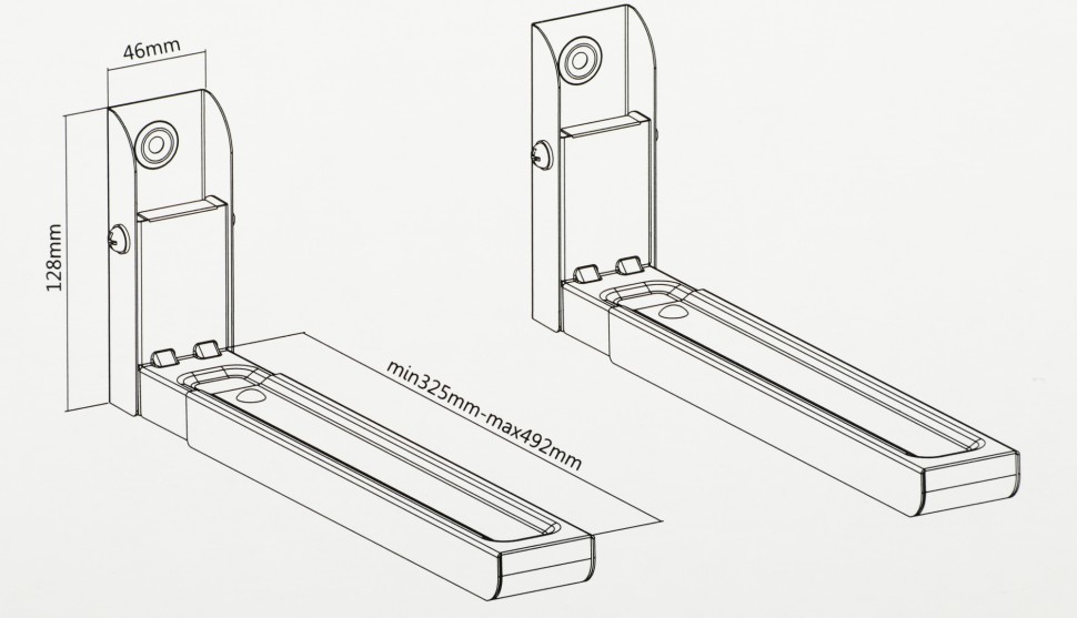 Кронштейн для СВЧ Ultramounts UM888S серебристый макс.30кг настенный фиксированный  