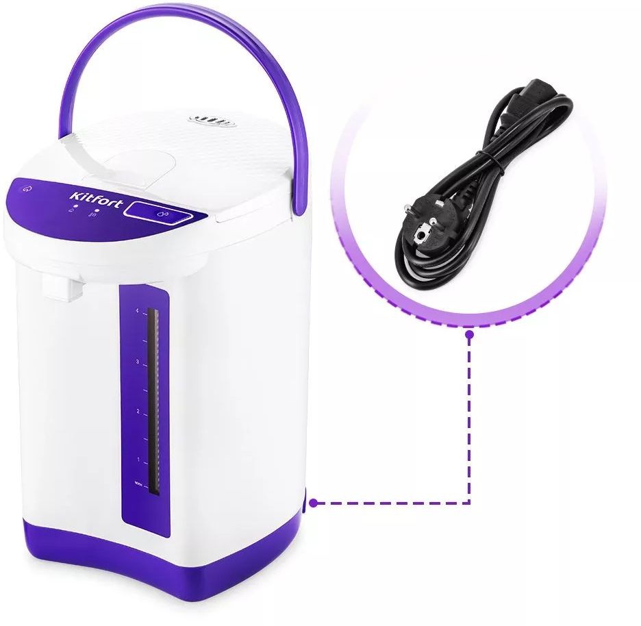 Термопот Kitfort КТ-2513 4.3л. 900Вт белый/фиолетовый  