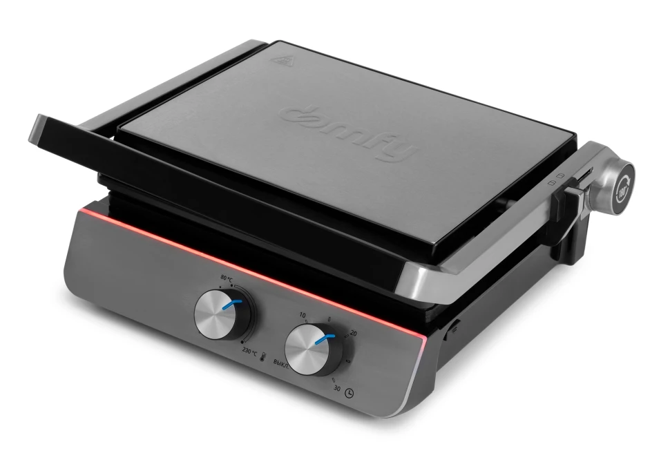 Электрогриль Domfy Metal DSM-EG502 2200Вт черный/серебристый