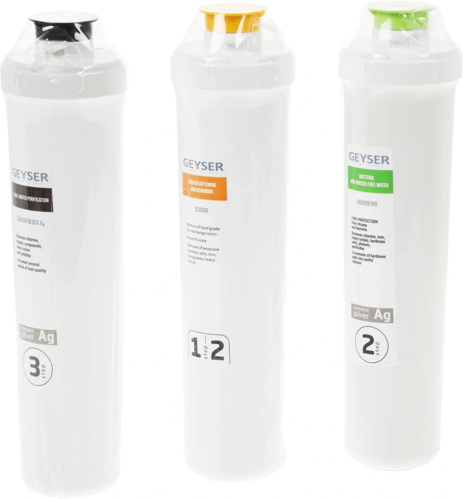 Комплект картриджей Гейзер для Смарт Био 521 для проточных фильтров (упак.:3шт)  