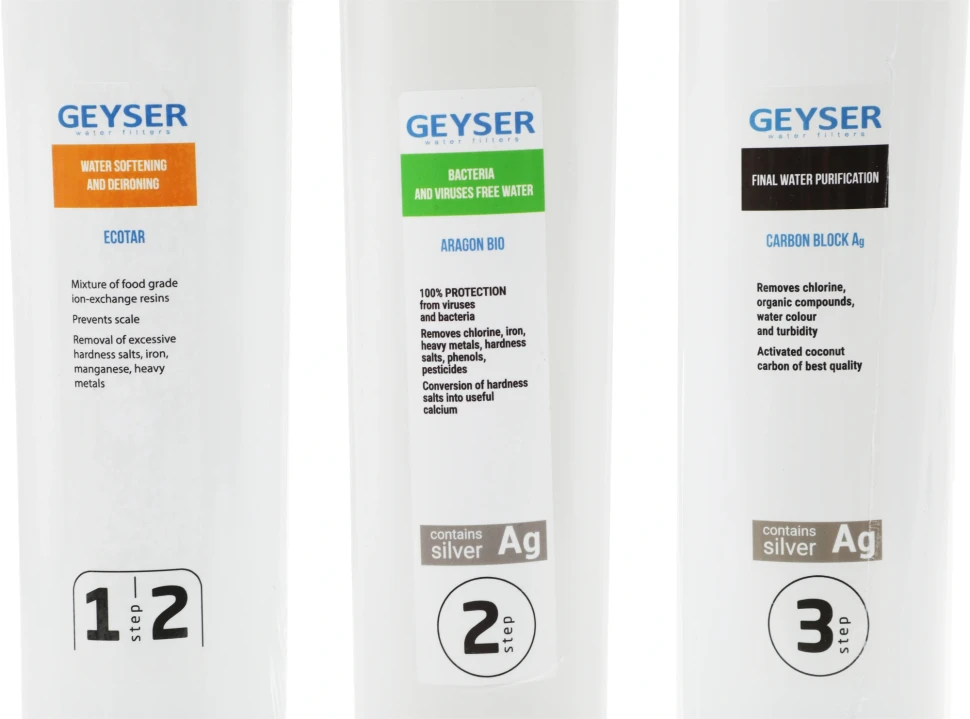 Комплект картриджей Гейзер для Смарт Био 521 для проточных фильтров (упак.:3шт)  