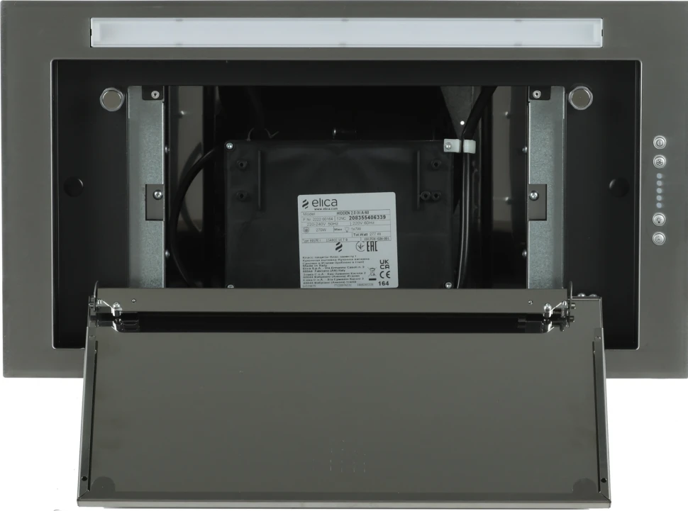 Вытяжка встраиваемая Elica Hidden 2.0 IX/A/52 нержавеющая сталь управление: кнопочное (1 мотор)  