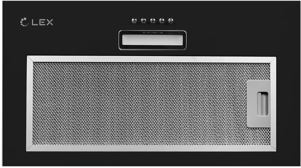 Вытяжка встраиваемая Lex GS Bloc LIGHT 600 черный управление: кнопочное (1 мотор)  