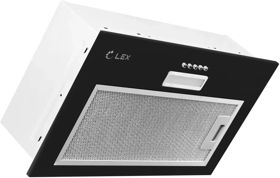 Вытяжка встраиваемая Lex GS Bloc LIGHT 600 черный управление: кнопочное (1 мотор)  