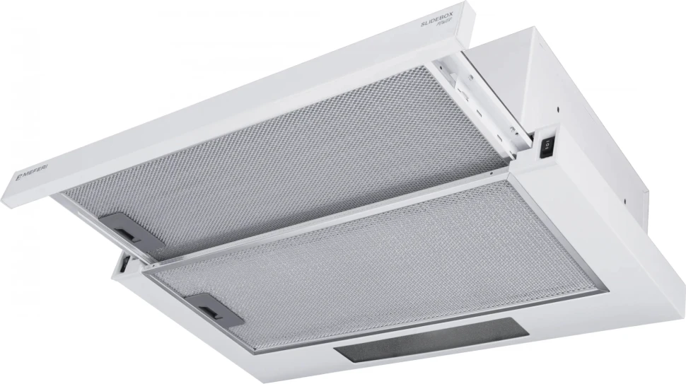 Вытяжка встраиваемая Meferi Power SLIDEBOX60WH белый управление: кнопочное (1 мотор)