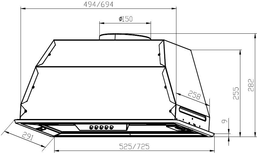Вытяжка встраиваемая Lex GS Bloc P 900 IV слоновая кость управление: кнопочное (1 мотор)