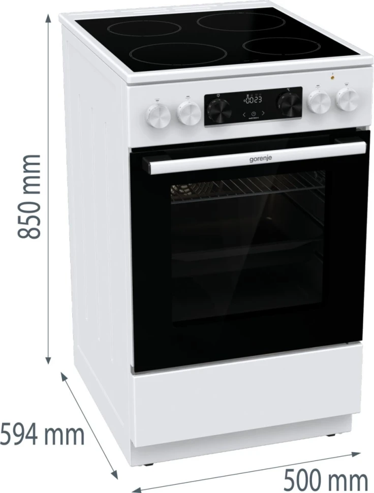 Плита Электрическая Gorenje GEC5C61WG белый стеклокерамика (без крышки)