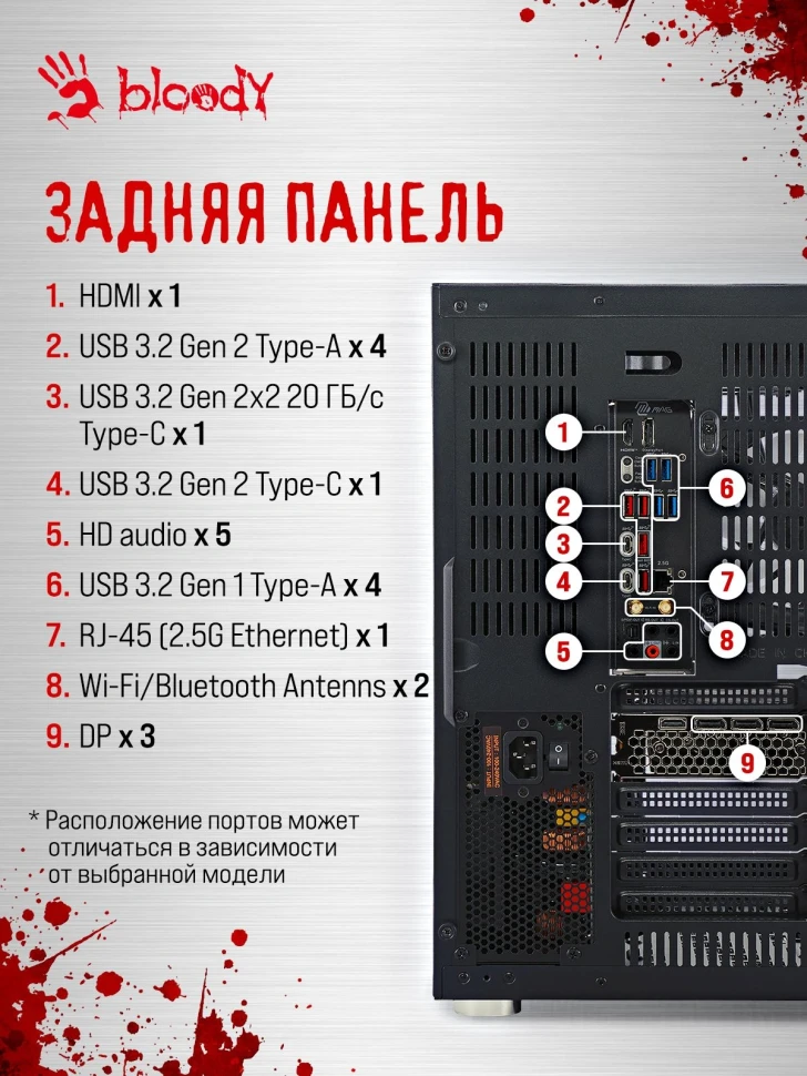 ПК Bloody BD-PC CZ79C3 MT i7 13700F (2.1) 32Gb SSD1Tb RTX4070Ti Super 16Gb Windows 11 Home 64 GbitEth 850W черный (RUS) (2086015)  