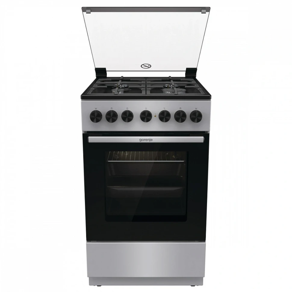 Плита Комбинированная Gorenje GK5B44SF серебристый (стеклянная крышка) реш.чугун  