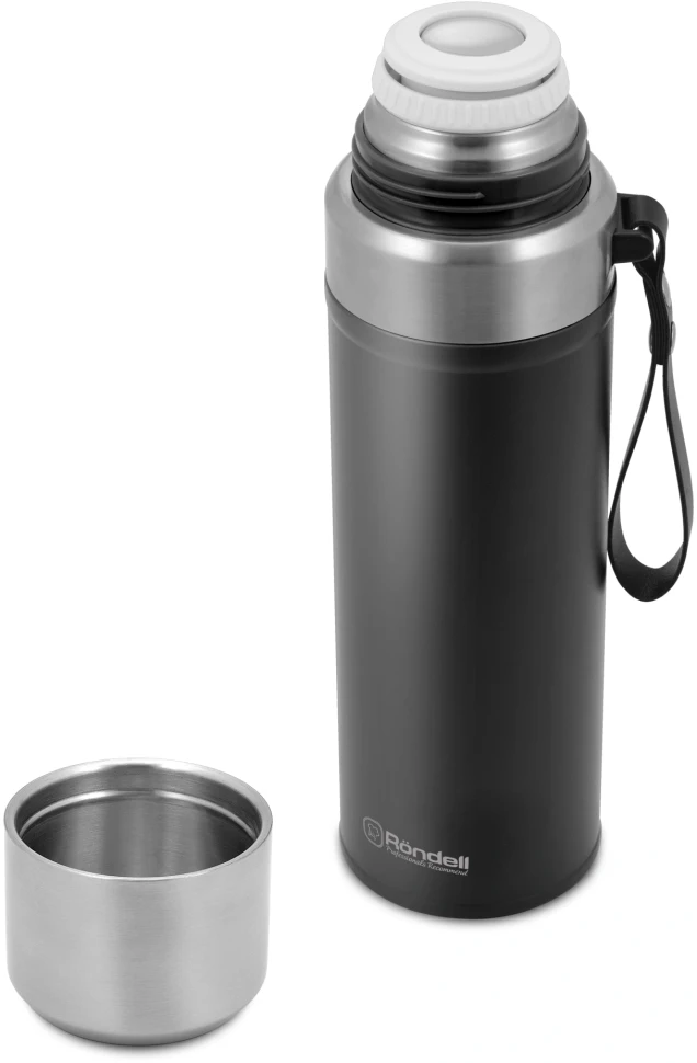 Термос для напитков Rondell Picnic RDS-1819 0.8л. серый картонная коробка  