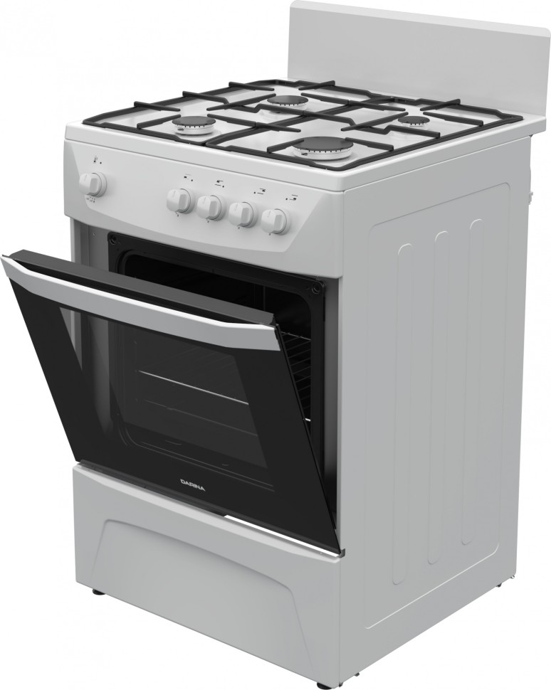 Плита Газовая Darina C 1001 W белый/черный (без крышки) реш.сталь