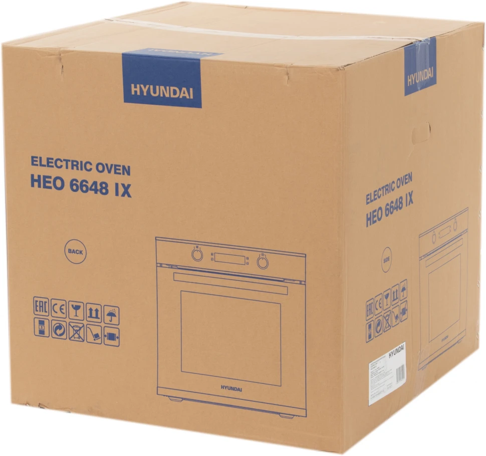 Духовой шкаф Электрический Hyundai HEO 6648 IX черный/серебристый