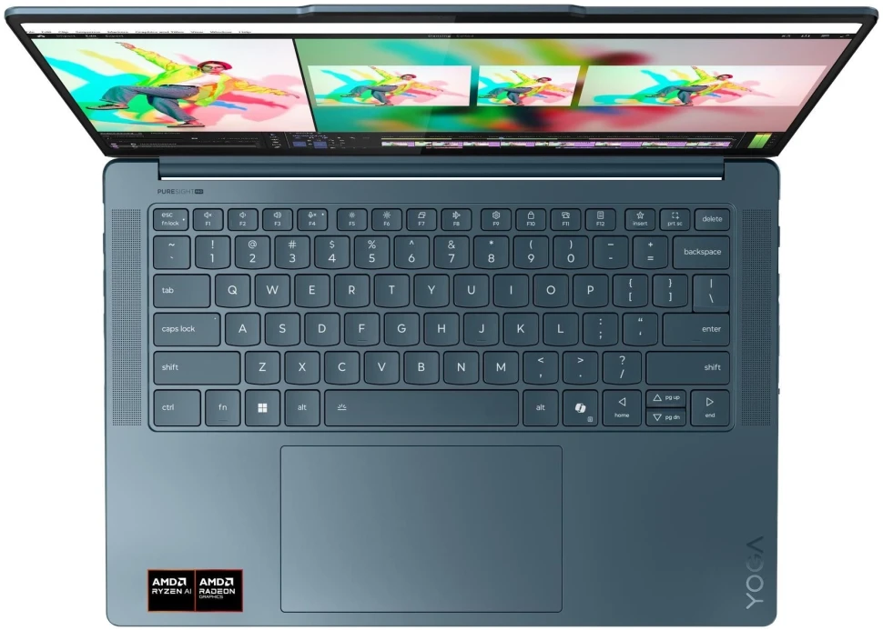 Ноутбук Lenovo Yoga Pro 7 14AKP10 Ryzen AI 7 350 32Gb SSD1Tb AMD Radeon 860M 14.5" OLED 3K (2944x1840) без ОС turquoise WiFi BT Cam (83KG0013RK)  