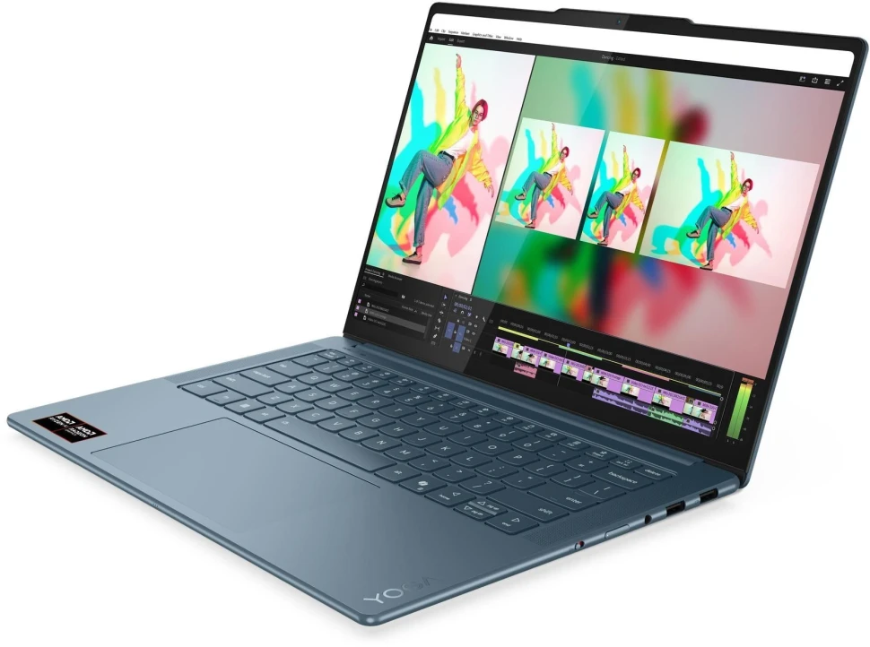 Ноутбук Lenovo Yoga Pro 7 14AKP10 Ryzen AI 7 350 32Gb SSD1Tb AMD Radeon 860M 14.5" OLED 3K (2944x1840) без ОС turquoise WiFi BT Cam (83KG0013RK)  