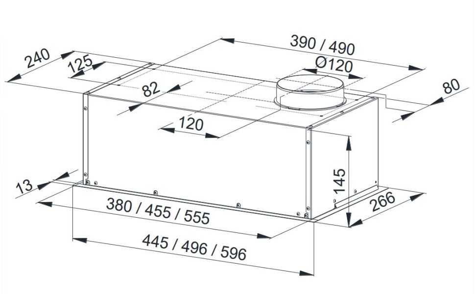 Вытяжка встраиваемая Weissgauff Alpha 50 PB IX нержавеющая сталь управление: кнопочное (1 мотор)  