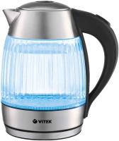 Чайник электрический Vitek VT-7030 1.8л. 2200Вт черный/серебристый корпус: нерж.сталь
