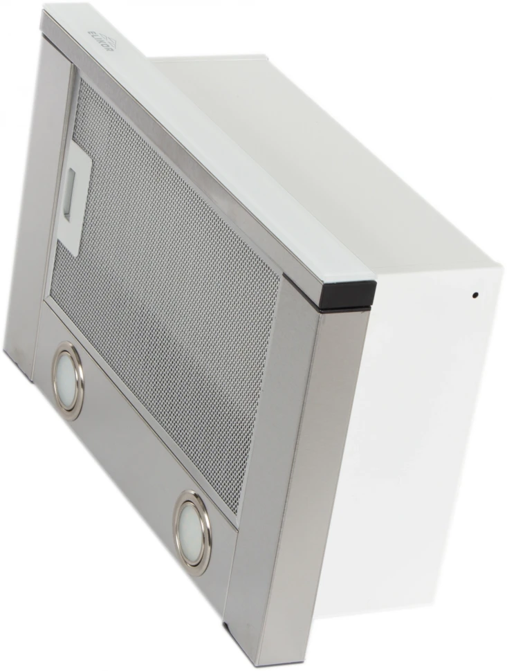 Вытяжка встраиваемая Elikor Интегра Glass 50Н-400-В2Д нержавеющая сталь/стекло белое управление: кнопочное (1 мотор)