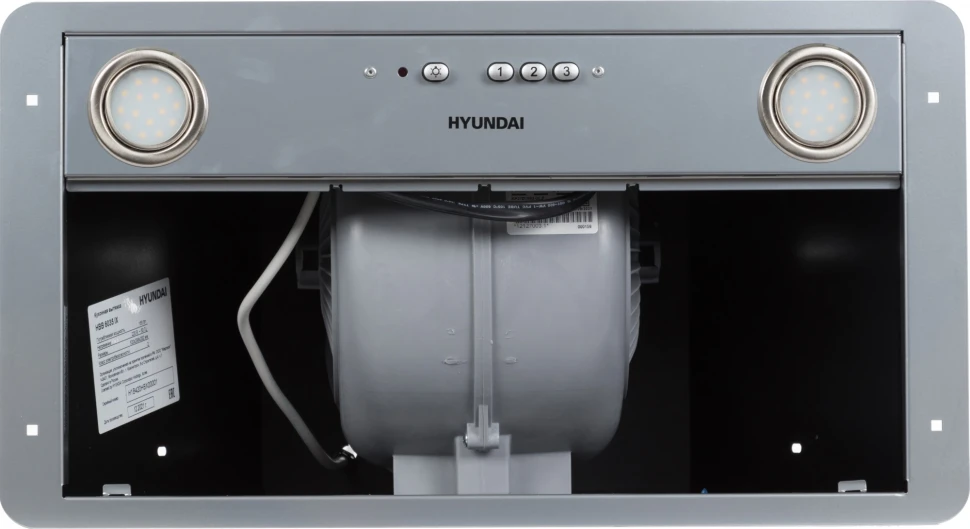 Вытяжка встраиваемая Hyundai HBB 6035 IX серебристый управление: кнопочное (1 мотор)  