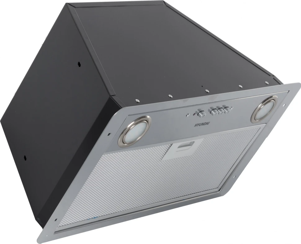 Вытяжка встраиваемая Hyundai HBB 6035 IX серебристый управление: кнопочное (1 мотор)  