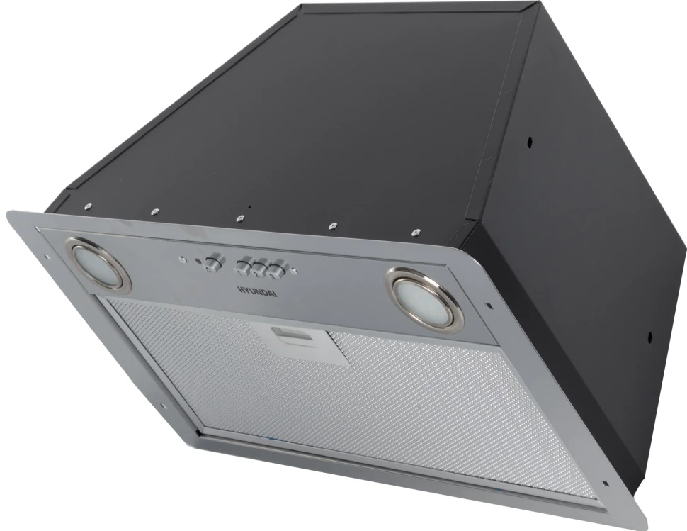 Вытяжка встраиваемая Hyundai HBB 6035 IX серебристый управление: кнопочное (1 мотор)  