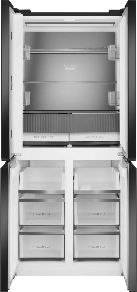 Холодильник Weissgauff WCD 450 Rock Glass NoFrost Inverter 3-хкамерн. графит темный инвертер