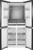 Холодильник Weissgauff WCD 450 Rock Glass NoFrost Inverter 3-хкамерн. графит темный инвертер