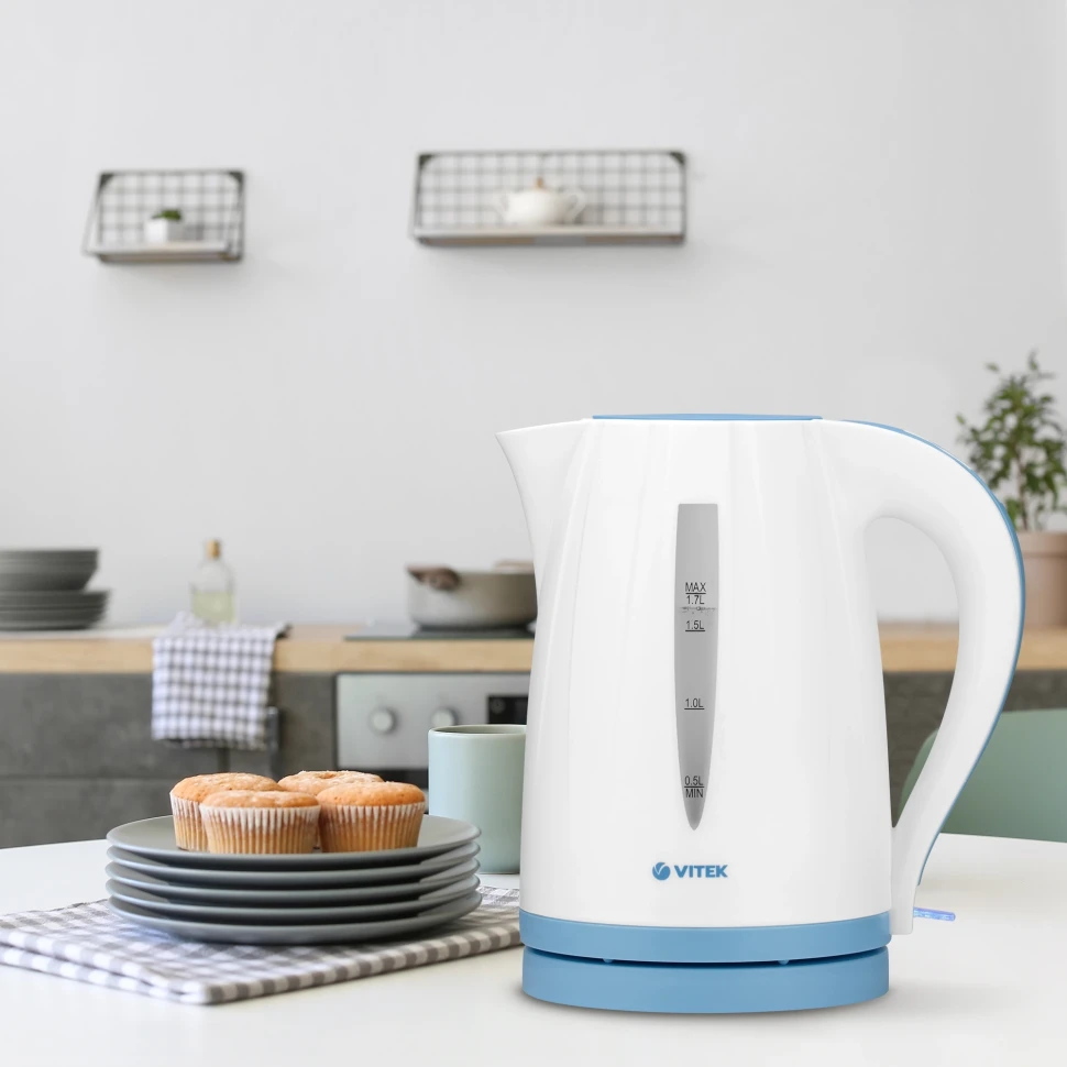 Чайник электрический Vitek VT-7031 1.7л. 2200Вт белый корпус: пластик  