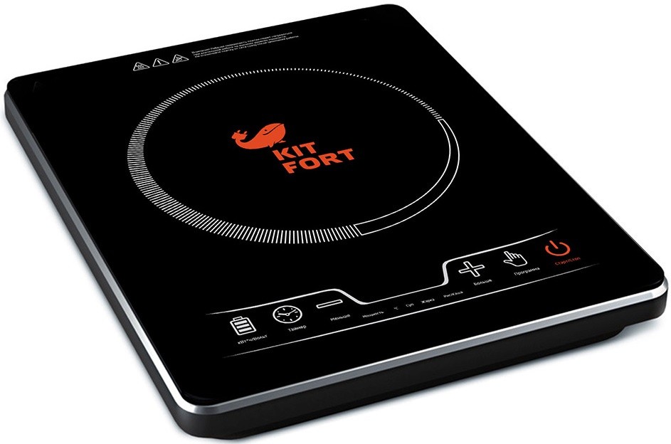 Плита Электрическая Kitfort КТ-102 черный стеклокерамика (настольная)