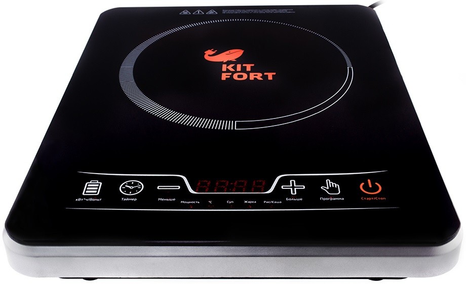 Плита Электрическая Kitfort КТ-102 черный стеклокерамика (настольная)
