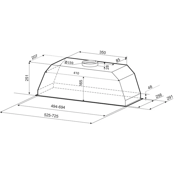 Вытяжка встраиваемая Krona Ameli 600 PB белый управление: кнопочное (1 мотор)