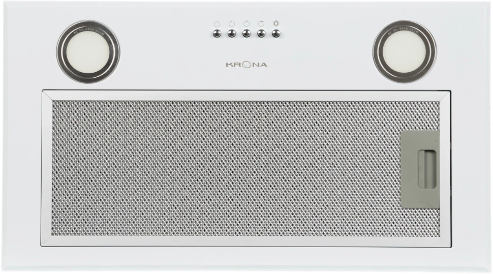 Вытяжка встраиваемая Krona Ameli 600 PB белый управление: кнопочное (1 мотор)