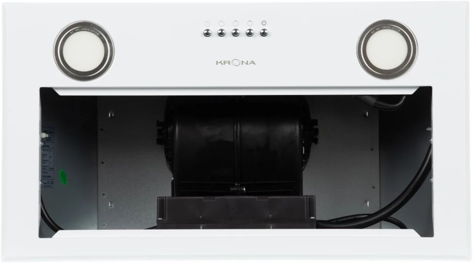 Вытяжка встраиваемая Krona Ameli 600 PB белый управление: кнопочное (1 мотор)