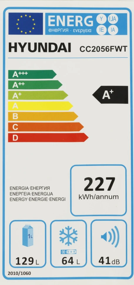 Холодильник Hyundai CC2056FWT 2-хкамерн. белый