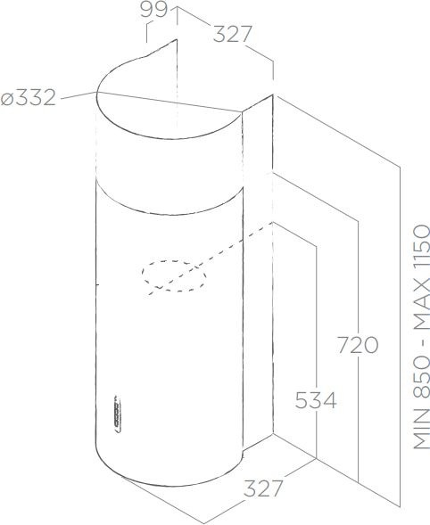 Вытяжка каминная Elica Stone IX/A/33 нержавеющая сталь управление: кнопочное (1 мотор)
