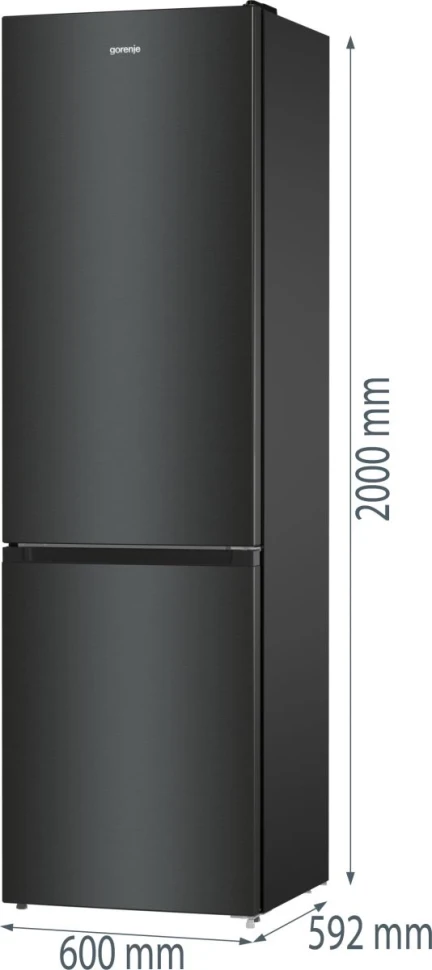 Холодильник Gorenje NRK6202EBXL4 2-хкамерн. черный мат.