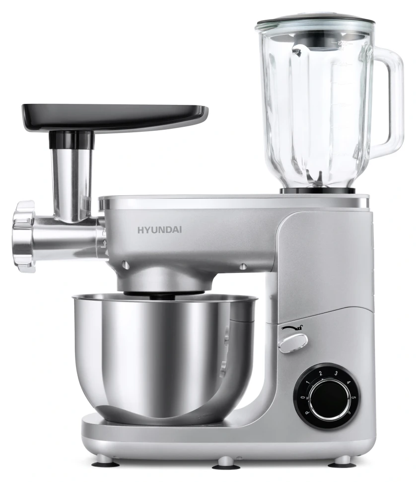 Кухонная машина Hyundai HYMS7651 планетар.вращ. 1400Вт серебристый  
