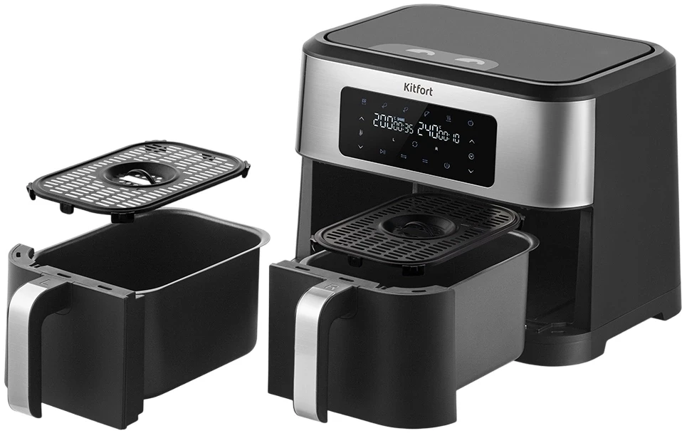 Аэрогриль Kitfort КТ-2249 2800Вт черный/серебристый  