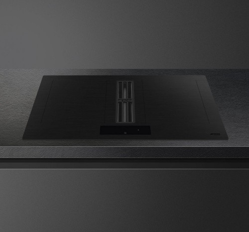 Индукционная стеклокерамич. панель с вытяжкой Smeg HOBD382MB2