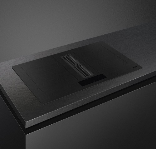 Индукционная стеклокерамич. панель с вытяжкой Smeg HOBD382MB2