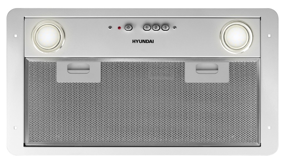 Вытяжка встраиваемая Hyundai HBB 6035 W белый управление: кнопочное (1 мотор)  