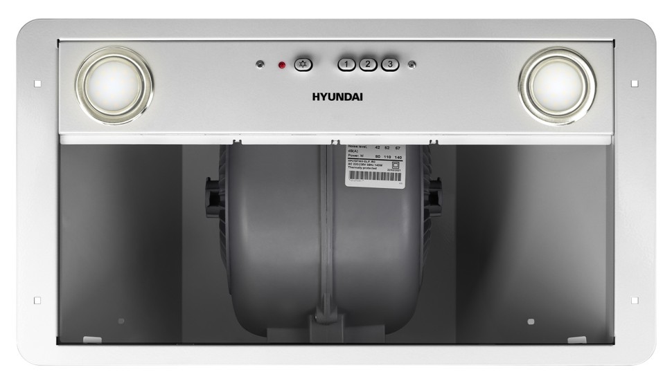 Вытяжка встраиваемая Hyundai HBB 6035 W белый управление: кнопочное (1 мотор)  