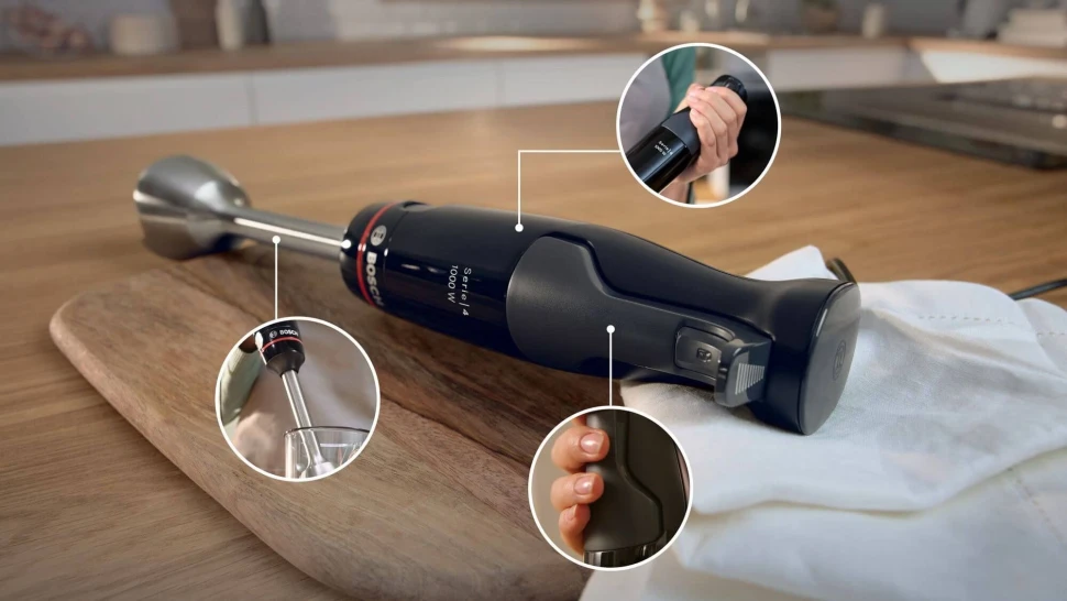 Блендер погружной Bosch MSM4B670 1000Вт черный  