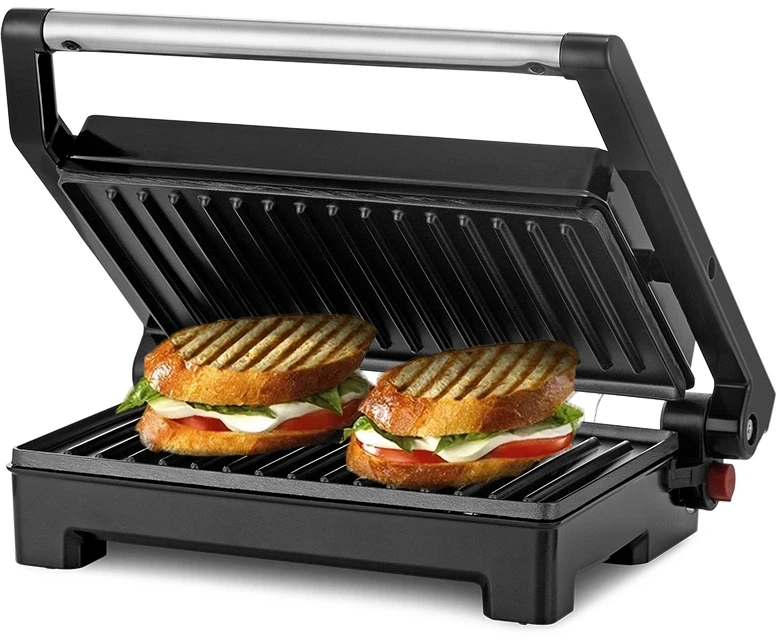 Сэндвичница Kitfort КТ-3666 800Вт черный/серебристый