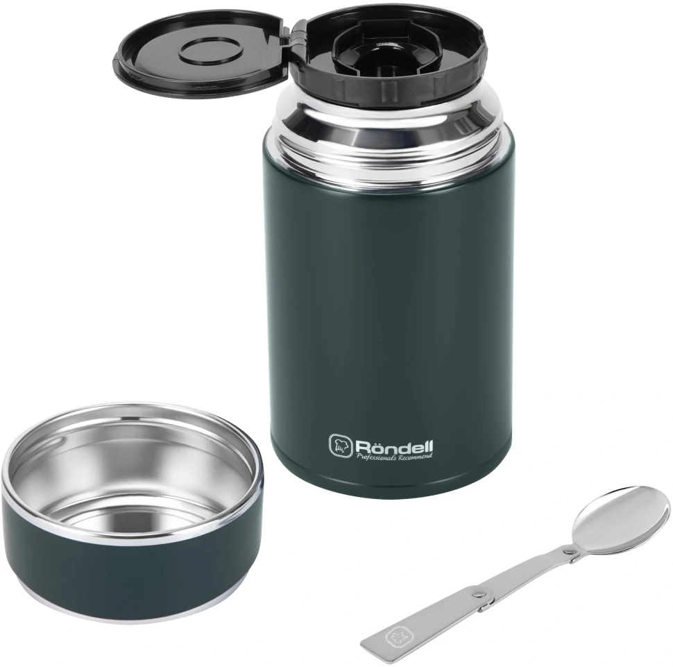 Термос для еды Rondell Aventura RDS-1660 0.7л. морская волна с чехлом картонная коробка  